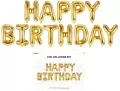 Balon foliowy. Happy Birthday. 340x35cm złoty - tantis.pl