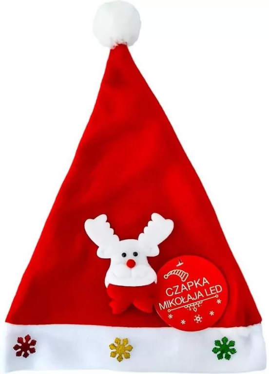 Czapka Mikołaja LED Renifer - tantis.pl