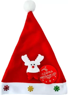 Czapka Mikołaja LED Renifer