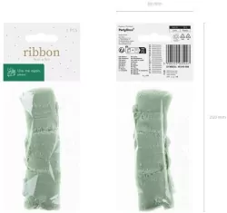 Wstążka szyfonowa pistacja 40mm/5m, 3 sztuk