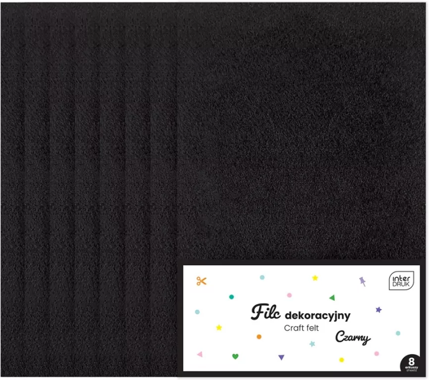 Filc dekoracyjny czarny A4/8ark - tantis.pl