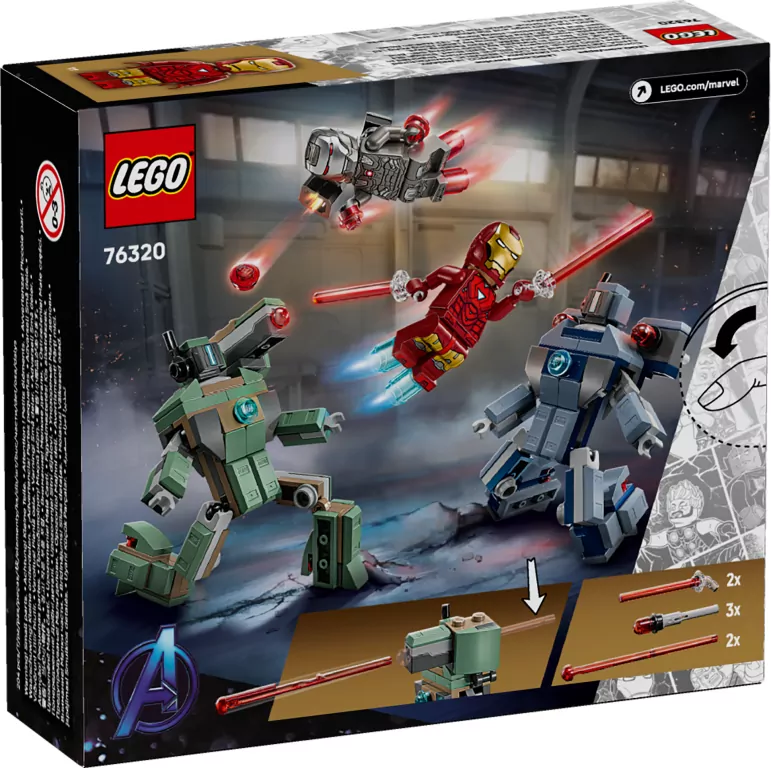 LEGO® Marvel. Iron Man i War Machine kontra drony Hammera 76320 - tantis.pl