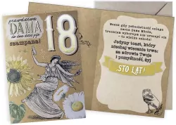 Karnet Urodziny vintage 18 Prawdziwa Dama