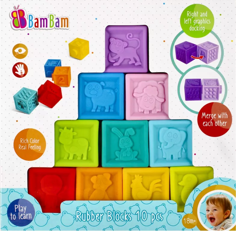 Gumowe klocki 10 sztuk - tantis.pl