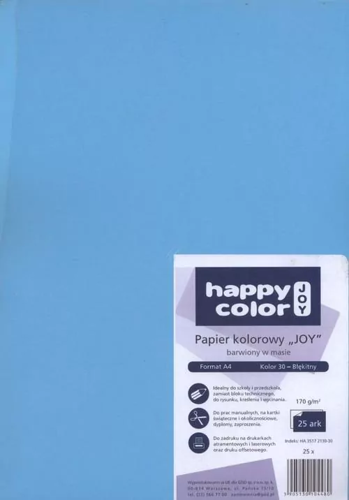 Brystol kolorowy 170g A4 25 arkuszy błękitny - tantis.pl