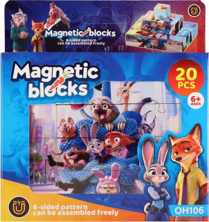 KLOCKI MAGNET ZWIERZAKI ZOO 20EL PUD - tantis.pl