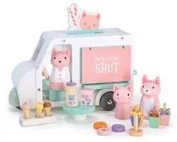 Wóz z mlecznymi koktajlami i lodami rodzina Kitty