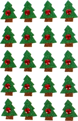 Ozdoba choinka samoprzylepna brokatowa