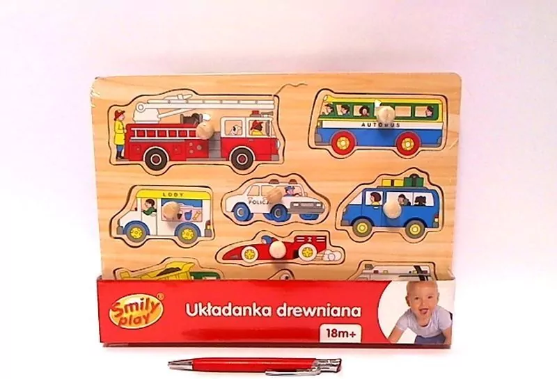 Układanka drewniana. Pojazdy - tantis.pl