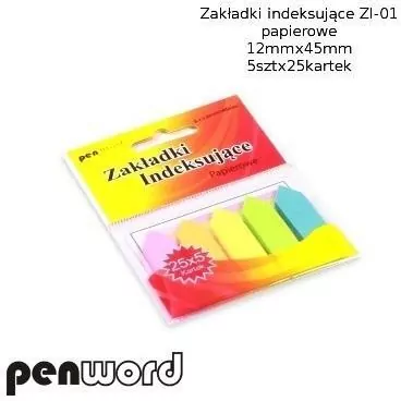 Zakładki indeksujące 12x45mm. Papierowe - tantis.pl