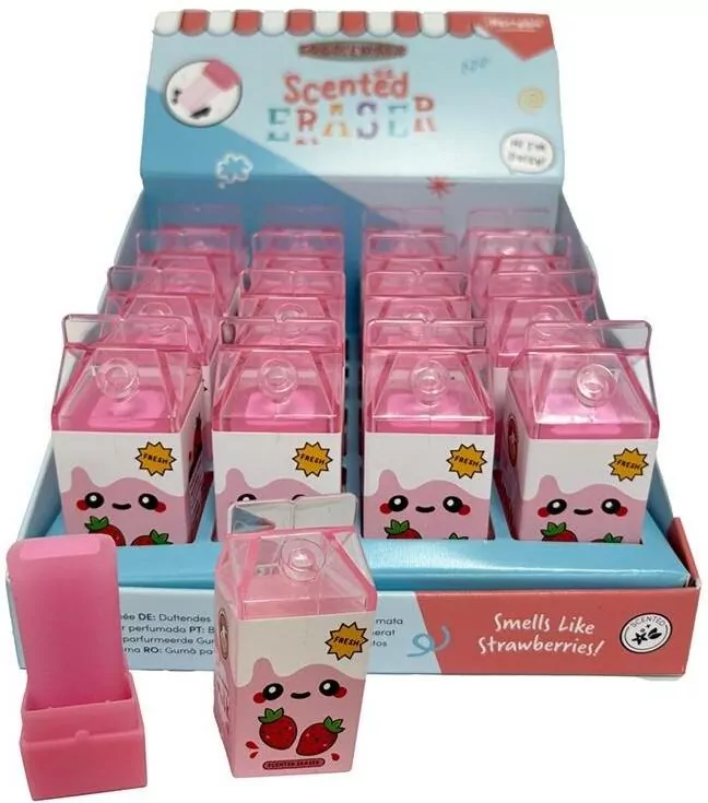 Gumka do ścierania Strawberry Milk Carton - tantis.pl