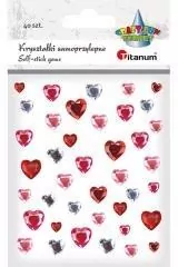 Kryształki samoprzylepne Serca mix 40szt - tantis.pl