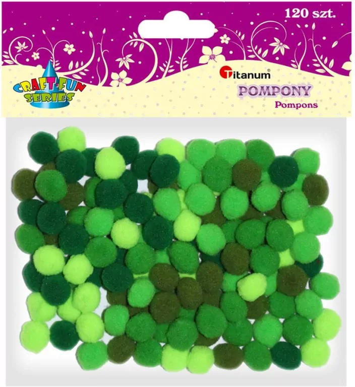 Dodatek dekoracyjny Craft-fun pompony zielony (0126G) - tantis.pl