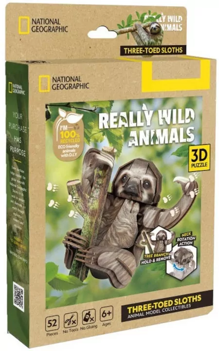 Puzzle 3D National Geographic Leniwiec 52el - tantis.pl