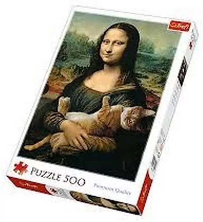 Puzzle 500. Mona Lisa i kot Mruczek. 37294 - tantis.pl
