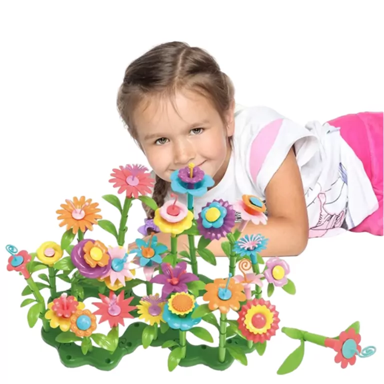 Kwiaty w ogrodzie. Klocki konstrukcyjne 141el - tantis.pl