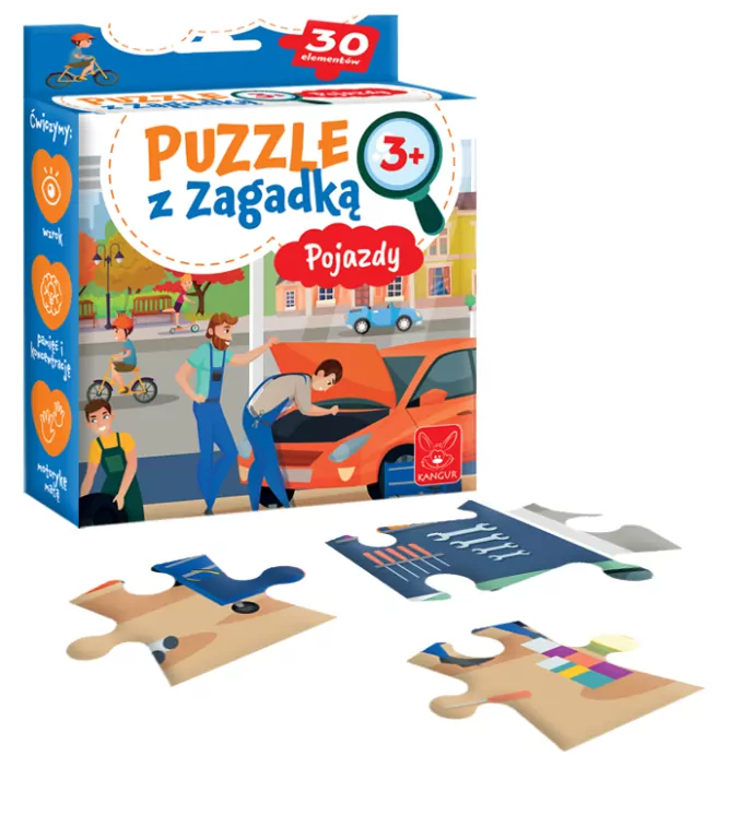 Puzzle z zagadką Pojazdy 3+ - tantis.pl