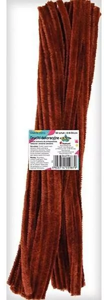 Druciki dekoracyjne 0,6x30cm brązowe 50szt - tantis.pl