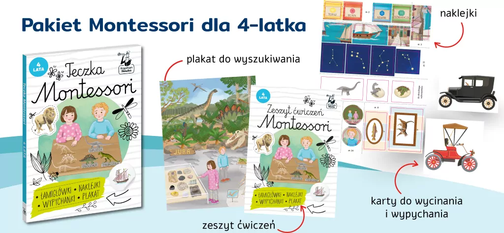 Teczka Montessori. 4 lata. Kapitan Nauka - tantis.pl