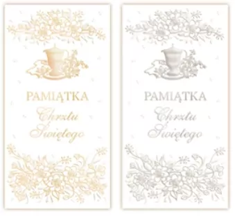 Karnet Chrzest Święty z kopertą. Hologram. Mix - tantis.pl