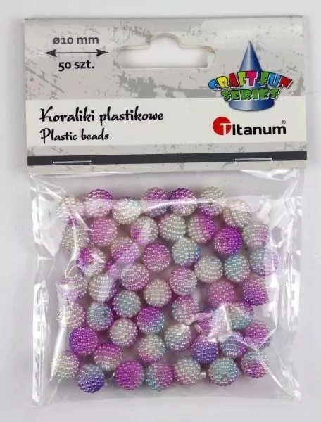 Koraliki plastikowe 10mm fioletowe ombre 50szt - tantis.pl