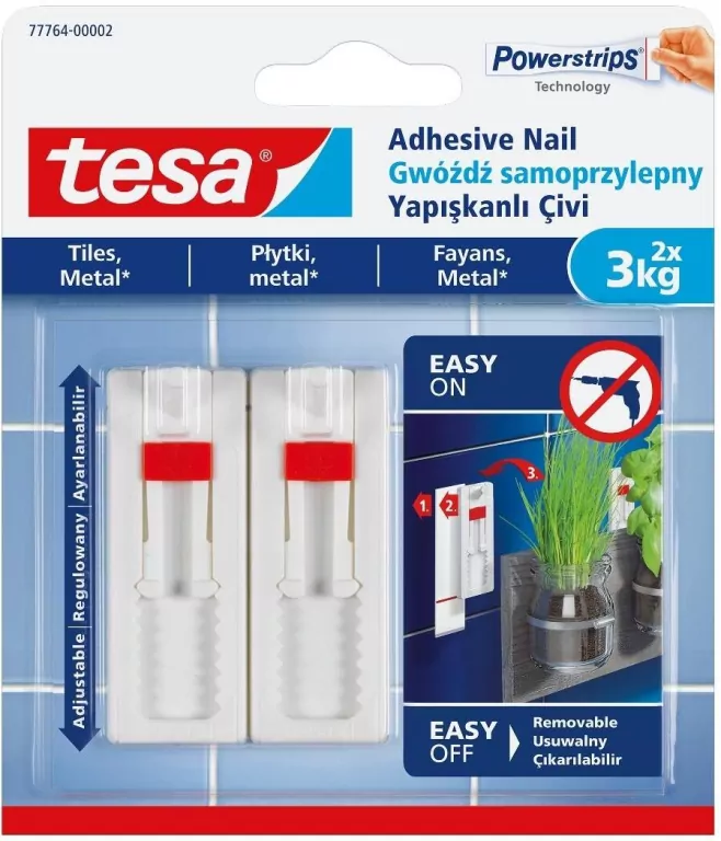 Gwóźdź samoprzylepny biały regulowany 3kg 2szt - tantis.pl