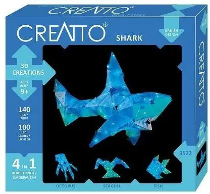 Creatto. Świecący Rekin i Wodni Przyjaciele. Zestaw kreatywny
