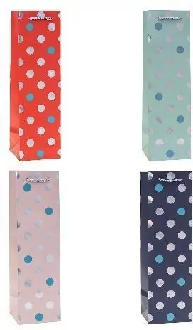 Torebka ozdobna na butelkę 11x38x11cm mix ROZETTE. 1 sztuka - tantis.pl