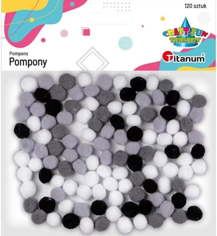 Pompony poliestrowe 10mm. Mix - tantis.pl