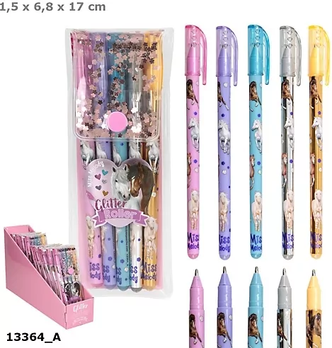 Żelpeny brokatowe Miss Melody 5 kolorów 13364A - tantis.pl