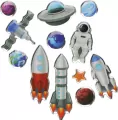 Naklejki żywica kosmos 23szt mix - tantis.pl