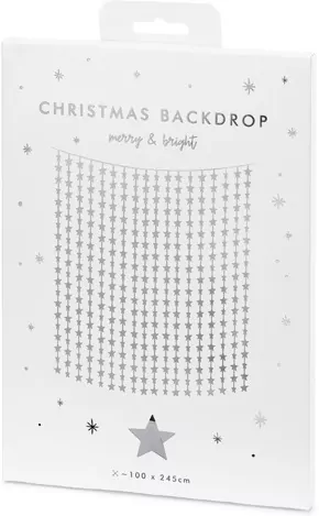 Kurtyna Gwiazdki srebrna 100x245cm - tantis.pl