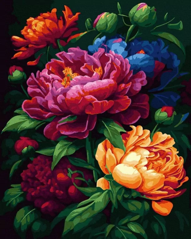 Malowanie po numerach czarne płótno - Kolorowe... - tantis.pl