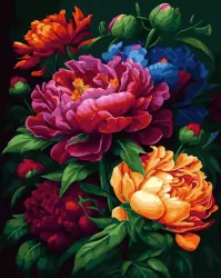 Malowanie po numerach czarne płótno - Kolorowe...