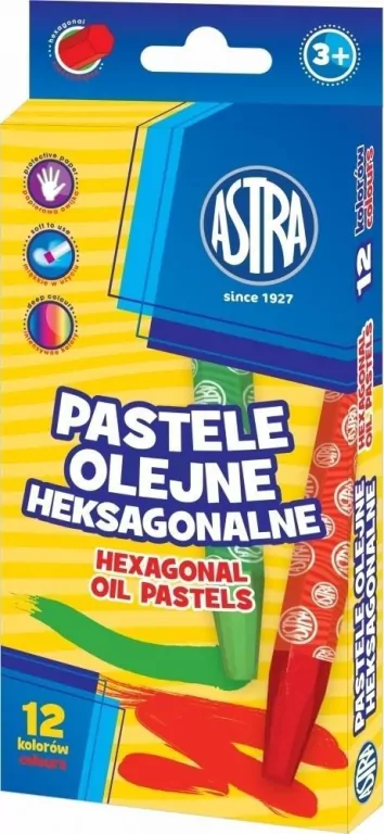 Pastele olejne heksagonalne. 12 kolorów - tantis.pl