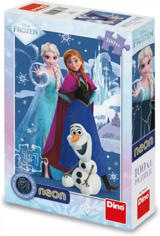 Puzzle 100 świecące w ciemności Kraina Lodu Frozen - tantis.pl