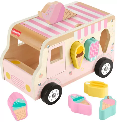 Fisher Price Ciężarówka z lodami drewniany sorter - tantis.pl