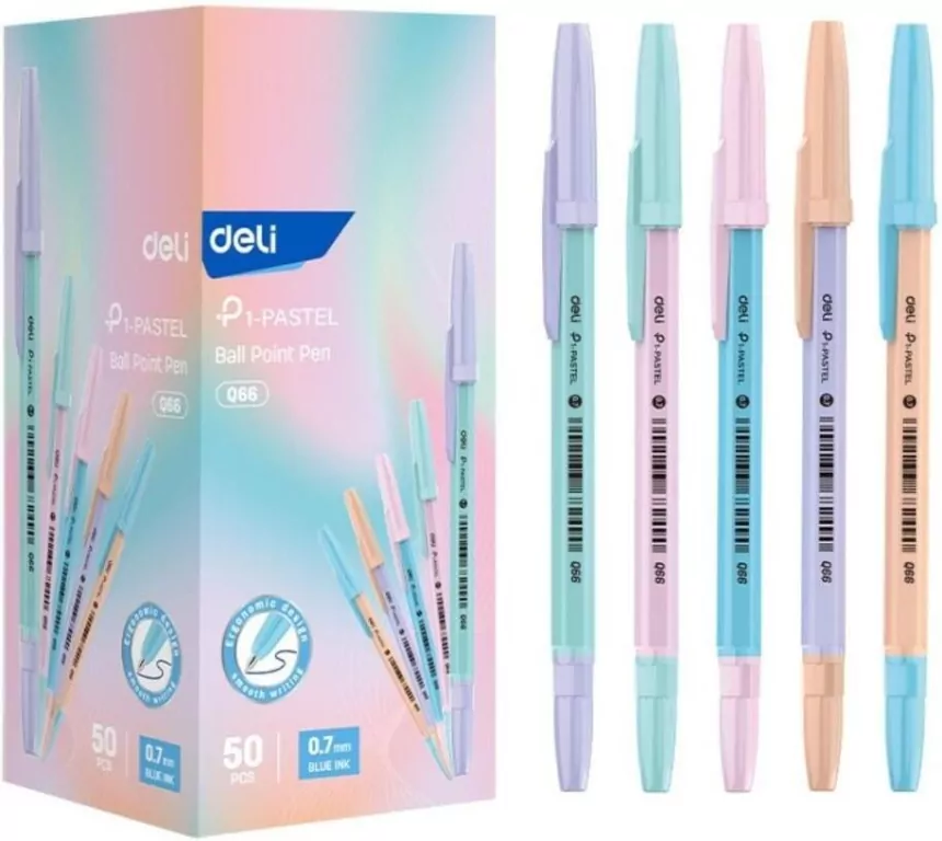 Długopis kulkowy 0,7mm pastel nieb  DELI - tantis.pl