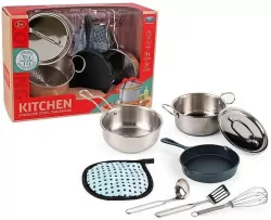 Zestaw garnków metalowych z akcesoriami