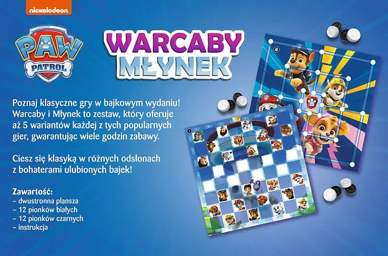 Warcaby i Młynek Paw Patrol TREFL - tantis.pl