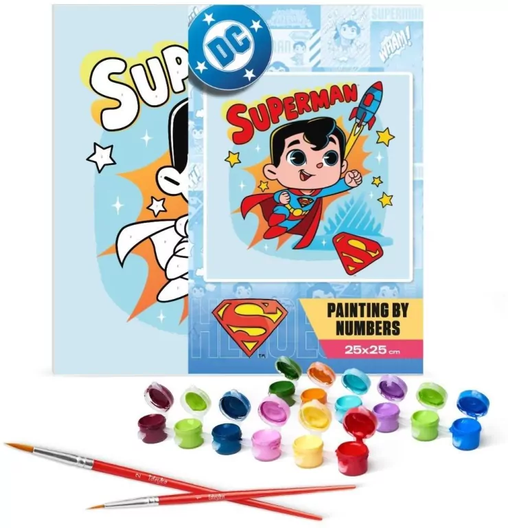 Malowanie po numerach - Superman 25x25cm - tantis.pl