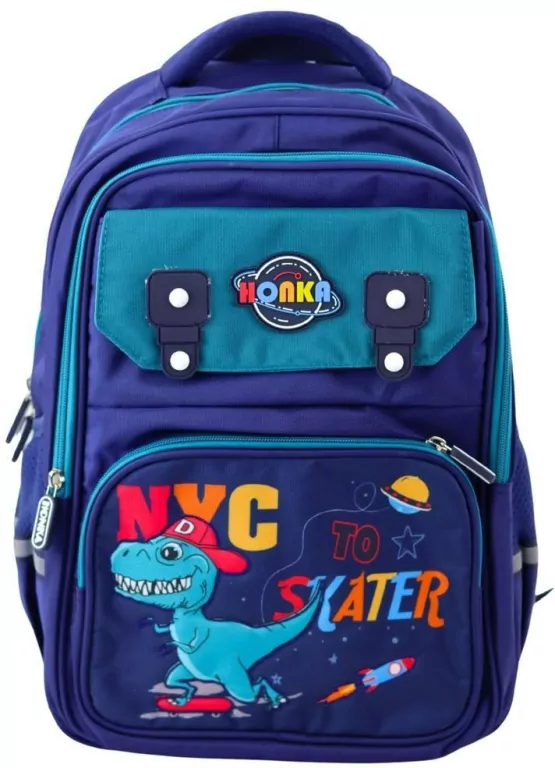 Plecak szkolny Dinozaur granatowy - tantis.pl