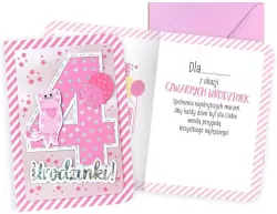 Karnet B6. Urodziny 4 dziewczynka