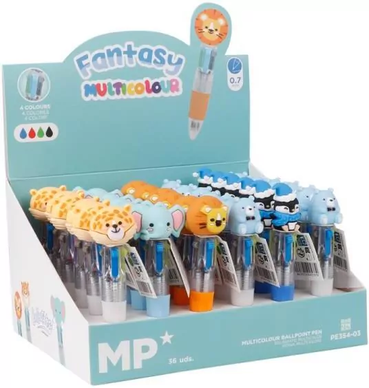 Długopis mini 4-kolorowy 0.7mm safari (36szt) - tantis.pl