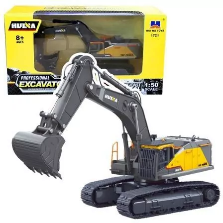 Koparka gąsienicowa metalowa czarna 1:50 - tantis.pl