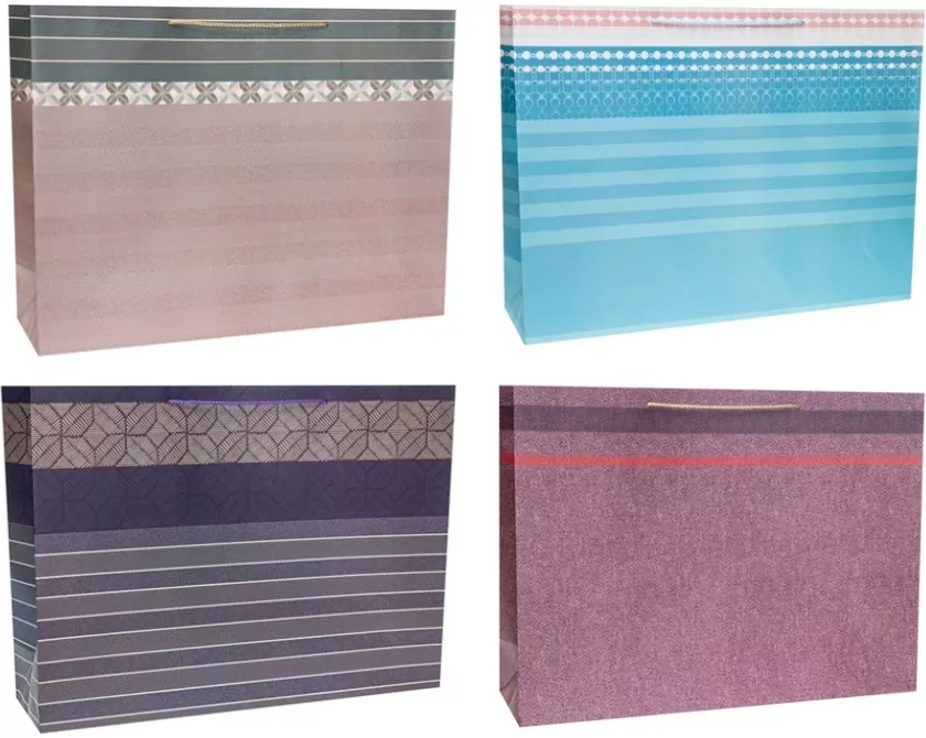 Torebka ozdobna 59x44x17cm szerokie dno mix. 1 sztuka - tantis.pl