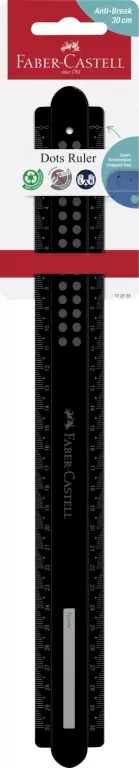 Linijka Dots czarna 30cm - tantis.pl