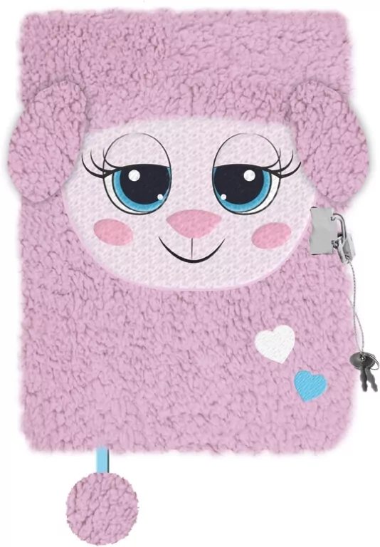 Pamiętnik z kłódką 3D włochacz A5 96k Cute Lamb - tantis.pl