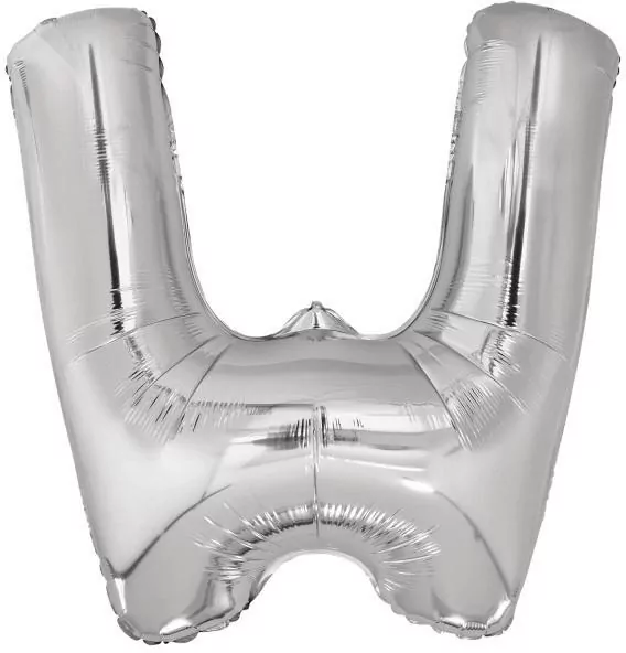 Balon foliowy litera W srebrna 79x86cm - tantis.pl