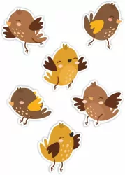 Dekoracje okienne dwustronne - Wróble 01